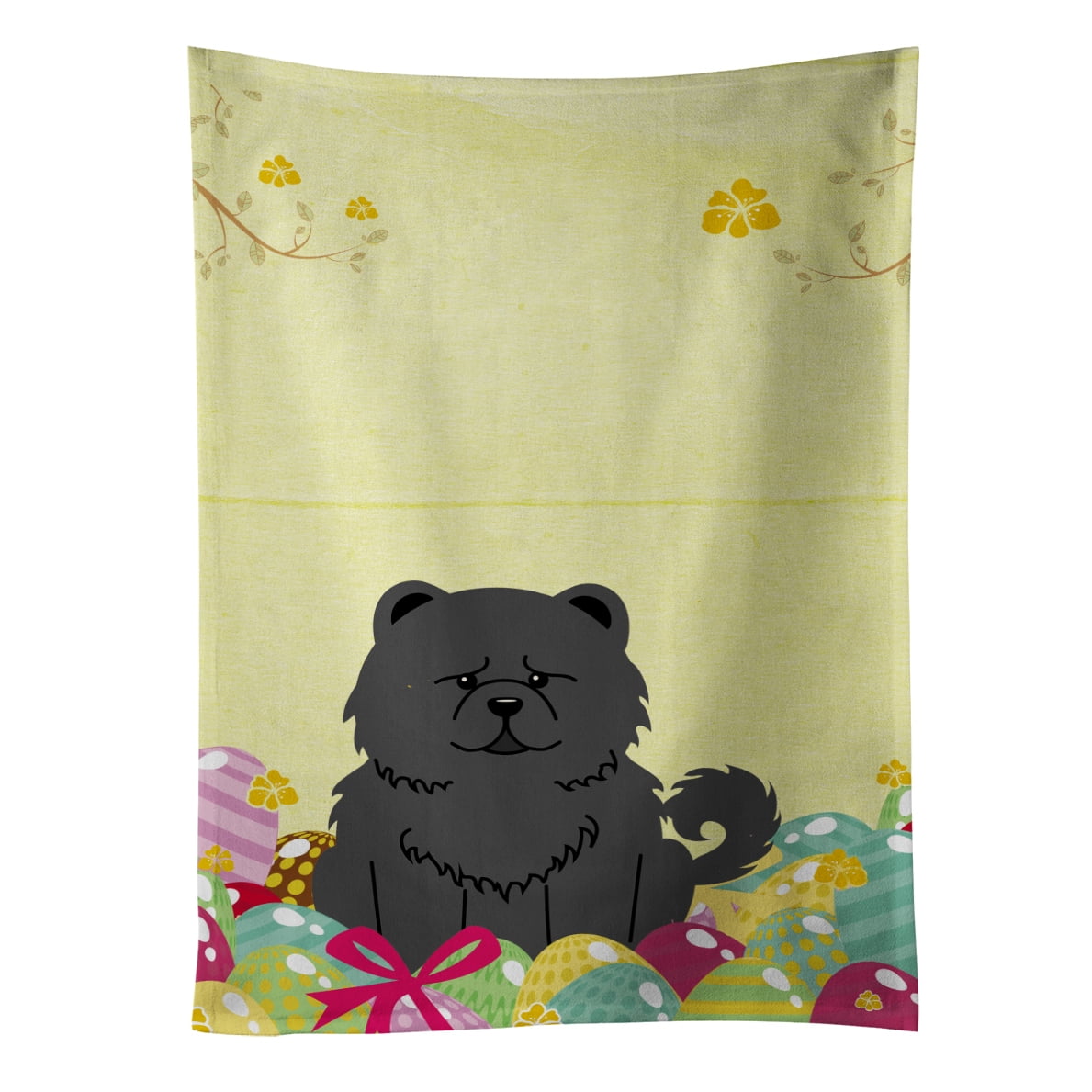 Picture of Carolines Treasures BB6143KTWL Easter Eggs Chow Chow Black Kitchen Towel
