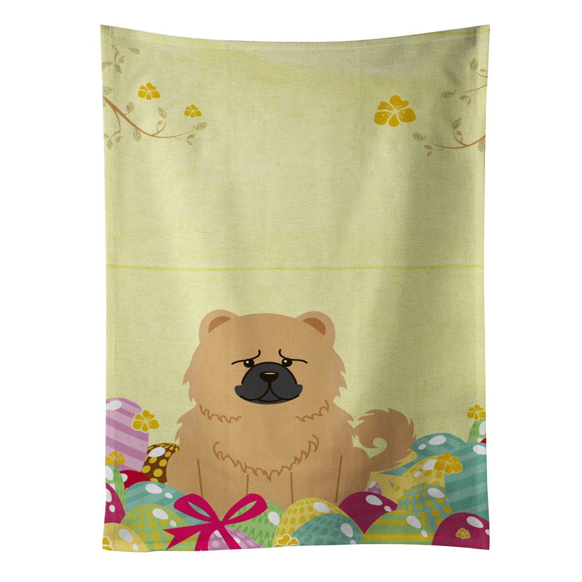 Picture of Carolines Treasures BB6144KTWL Easter Eggs Chow Chow Cream Kitchen Towel