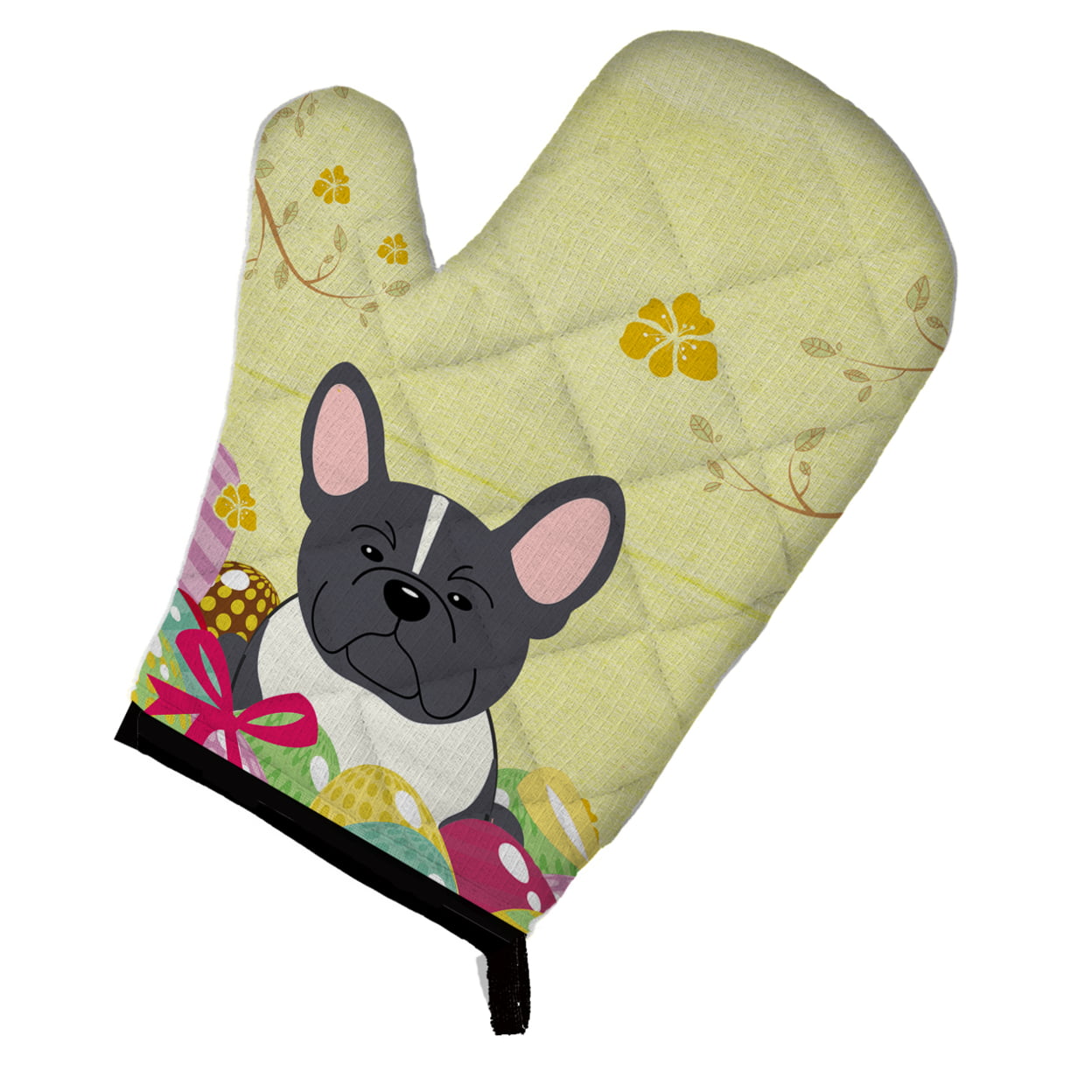 Easter Eggs French Bulldog Black & White Oven Mitt