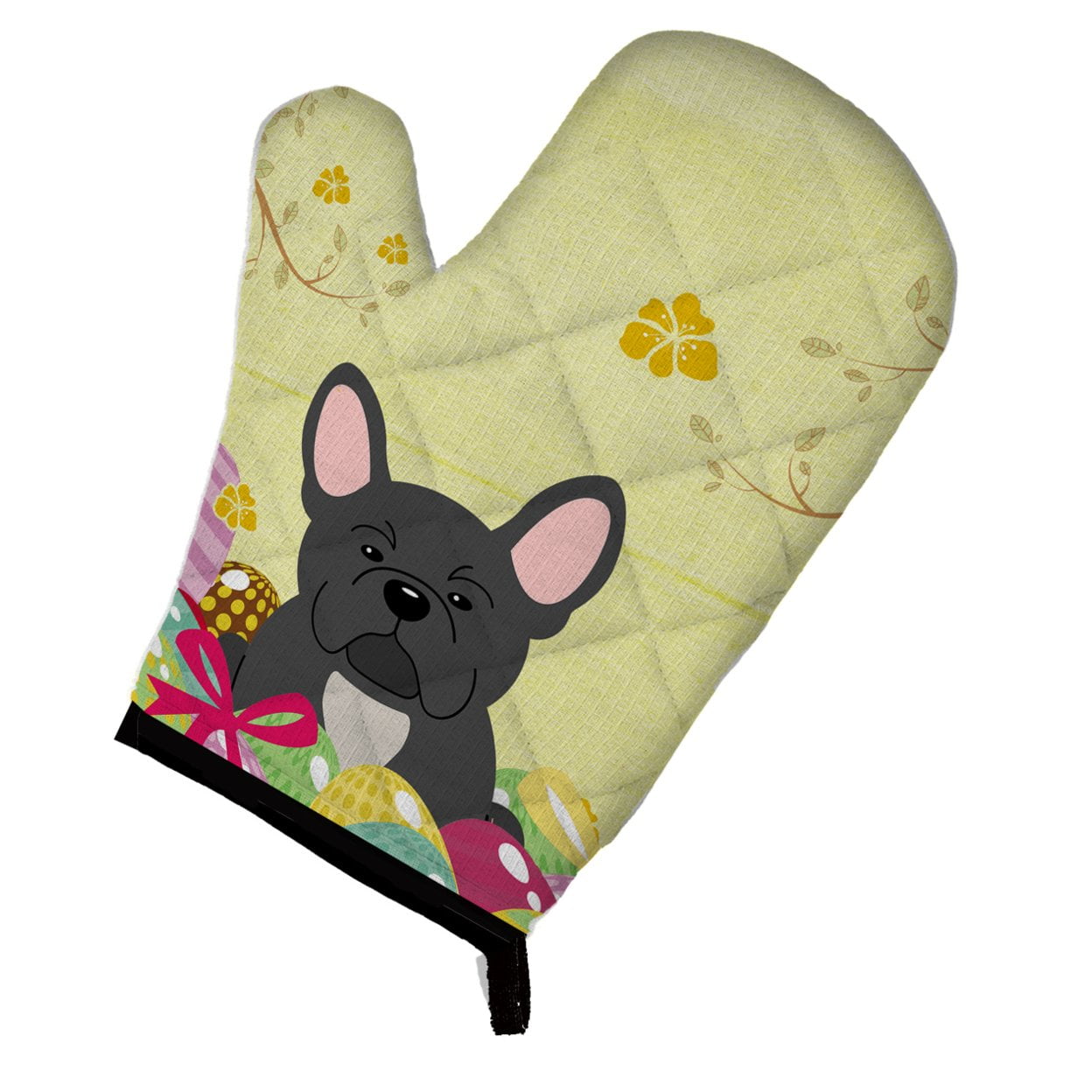 Easter Eggs French Bulldog Black Oven Mitt