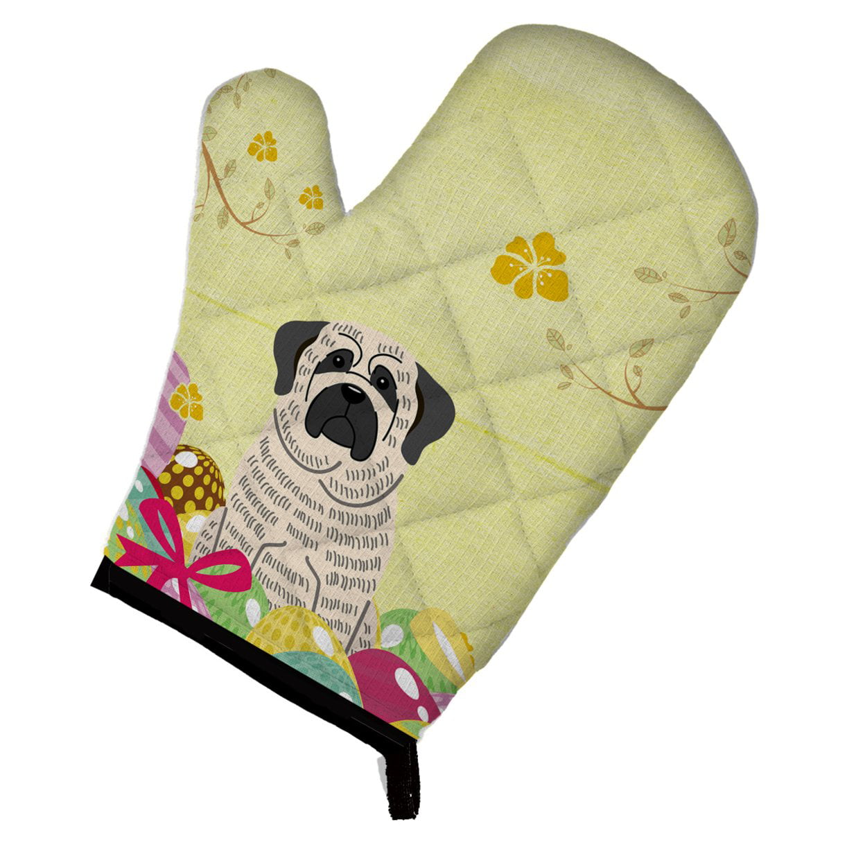 Easter Eggs Mastiff Brindle White Oven Mitt