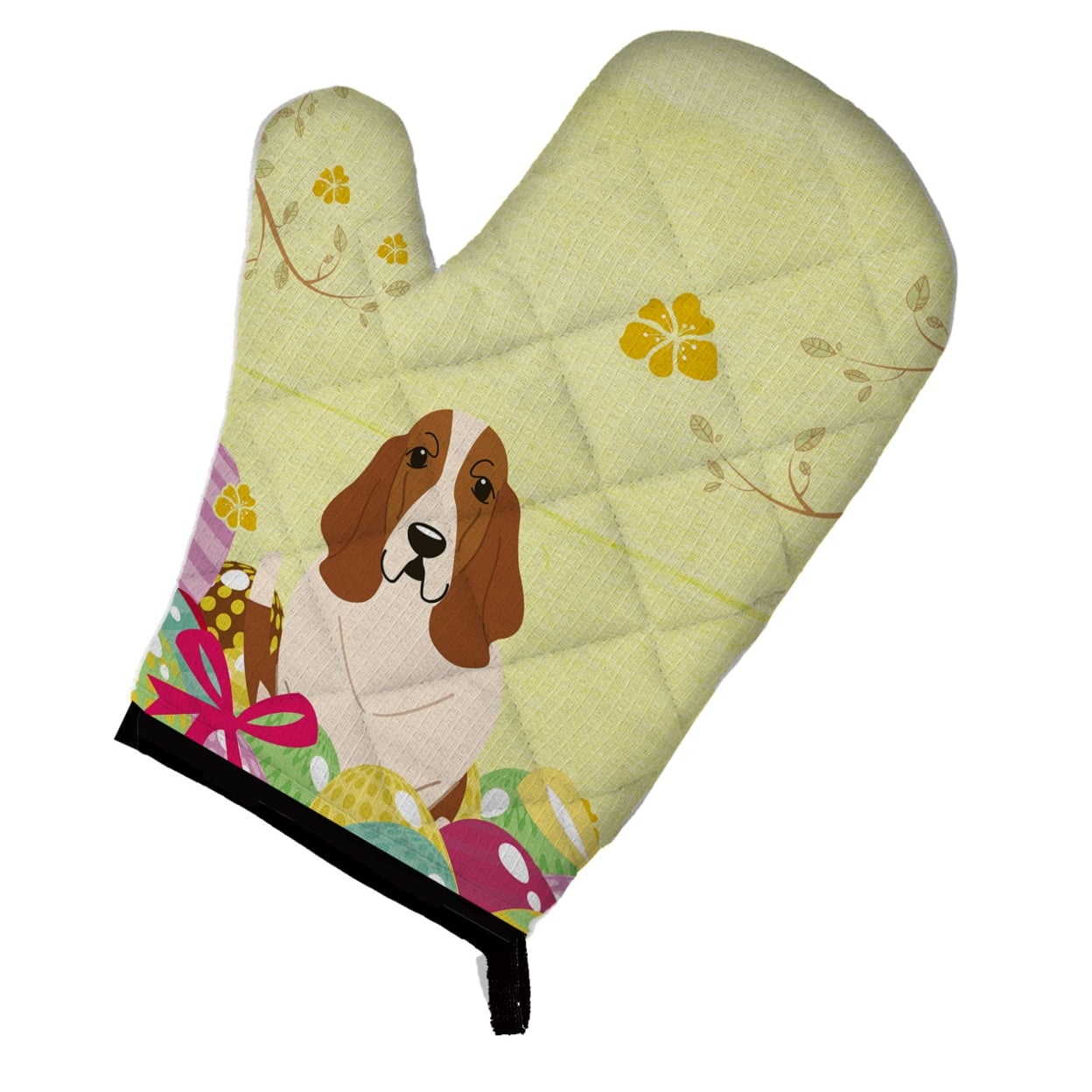 BB6021OVMT Easter Eggs Basset Hound Oven Mitt