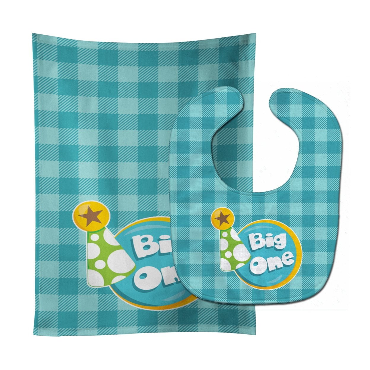 Boy Big One Baby Bib & Burp Cloth