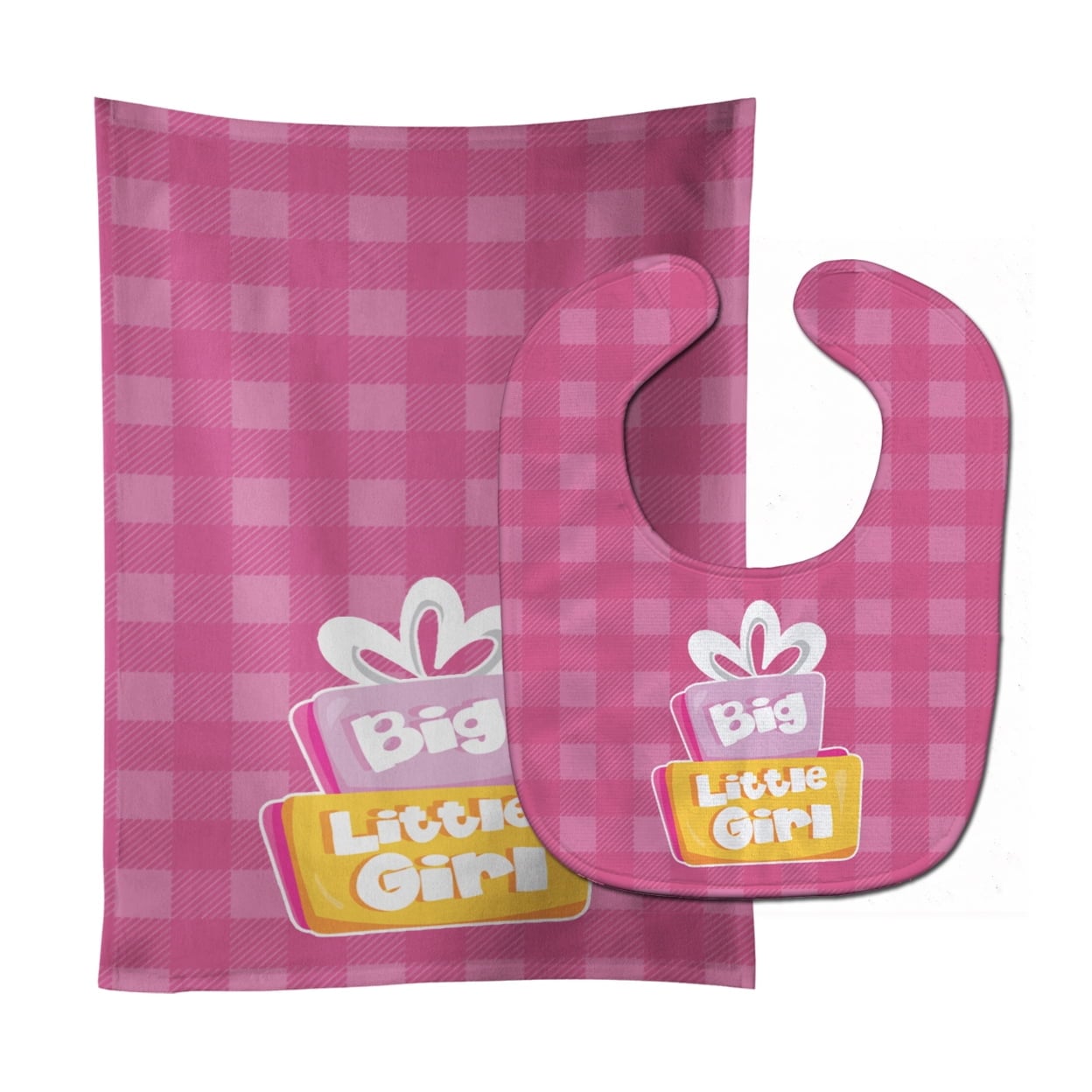 Big Little Girl Baby Bib & Burp Cloth