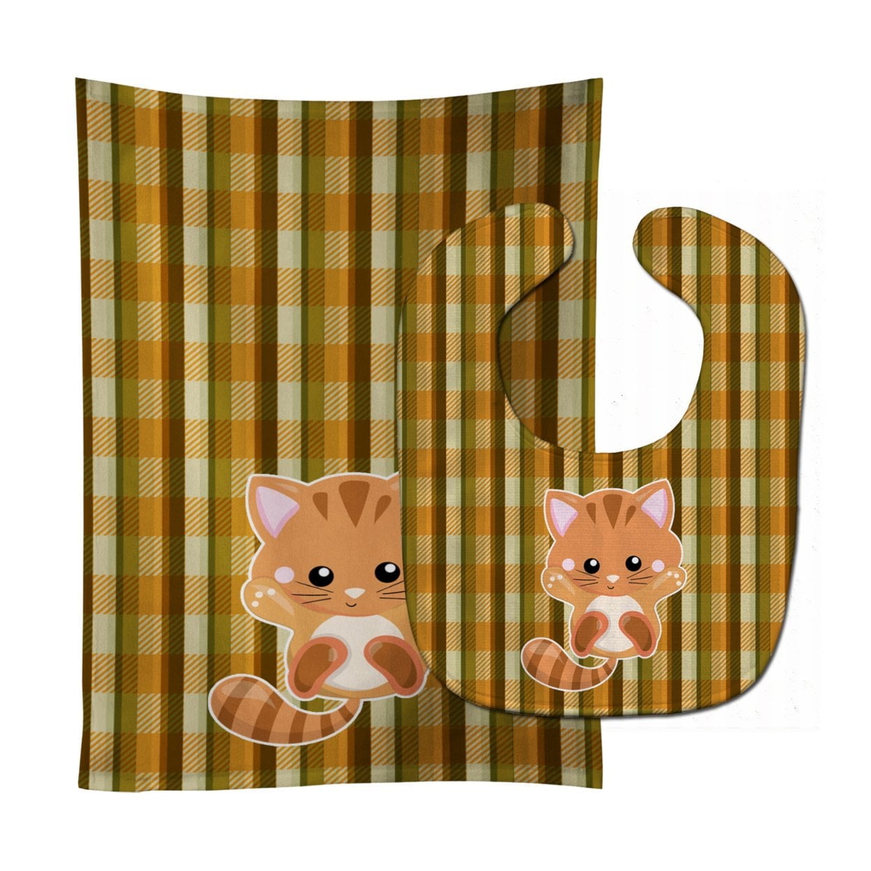 Hooray Kitten Baby Bib & Burp Cloth