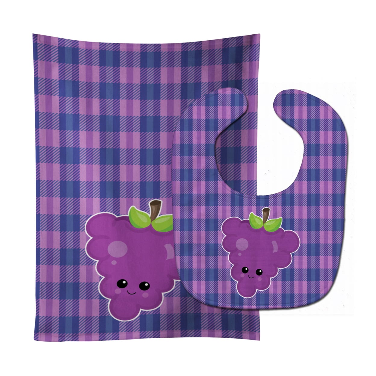 Grape Face Baby Bib & Burp Cloth