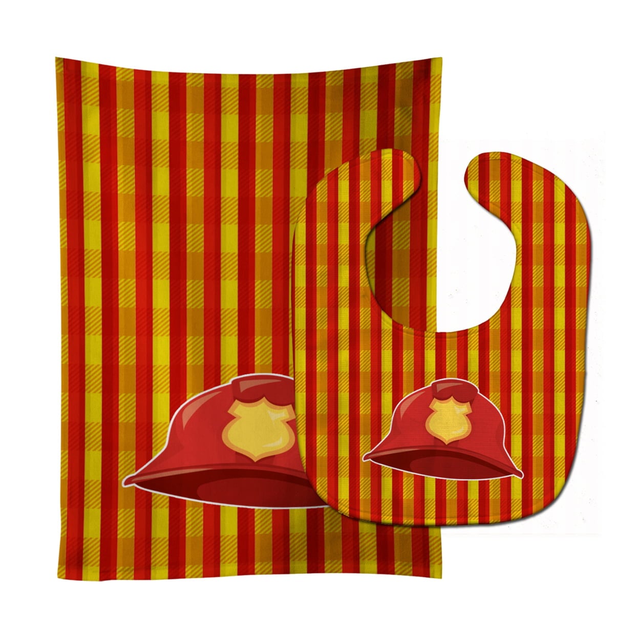 Firemans Hat Baby Bib & Burp Cloth