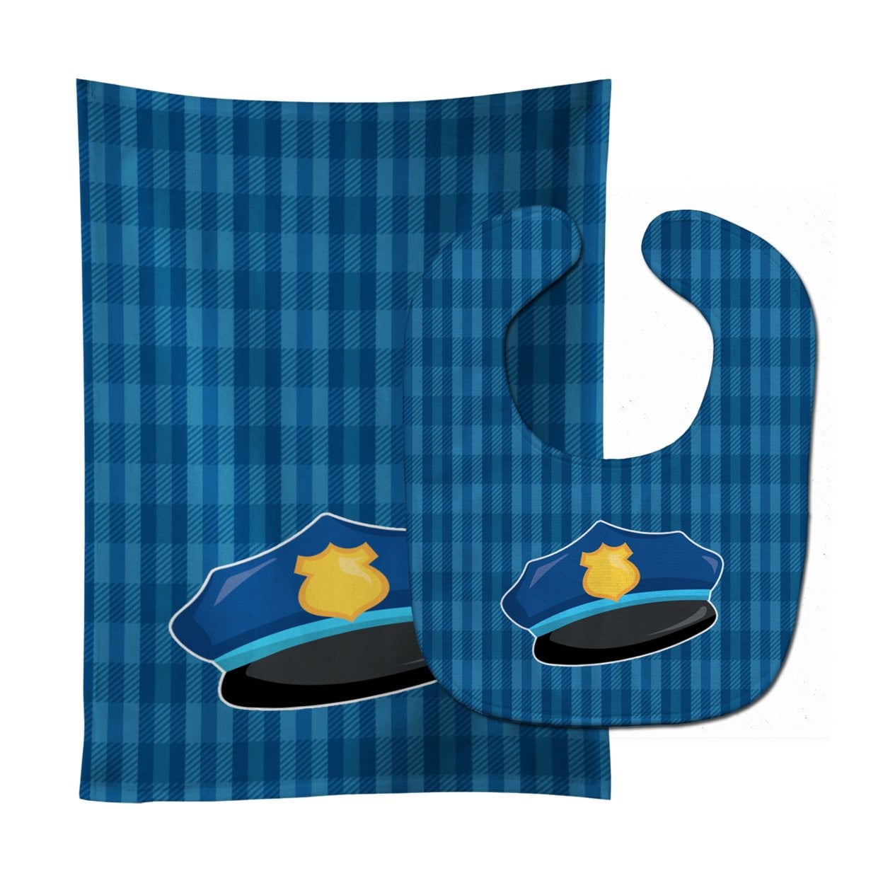 Police Hat Baby Bib & Burp Cloth