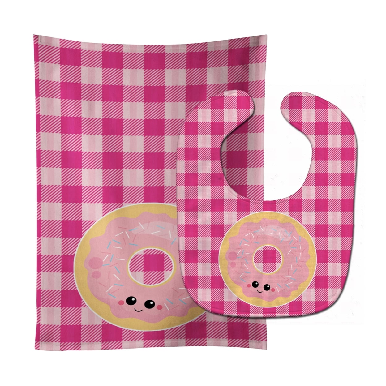 Donut Face Baby Bib & Burp Cloth