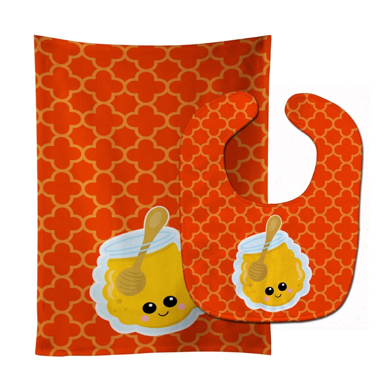 Honey Jar Face Baby Bib & Burp Cloth