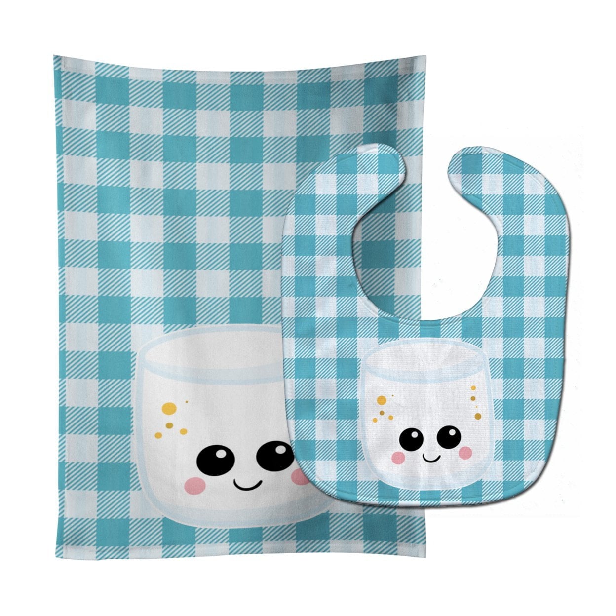 Marshmellow Face Baby Bib & Burp Cloth