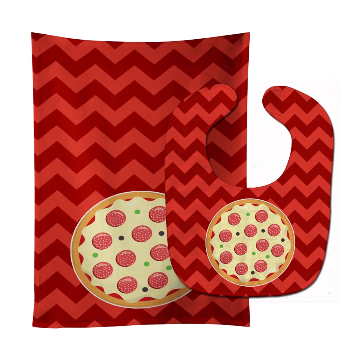 Large Pizza Baby Bib & Burp Cloth