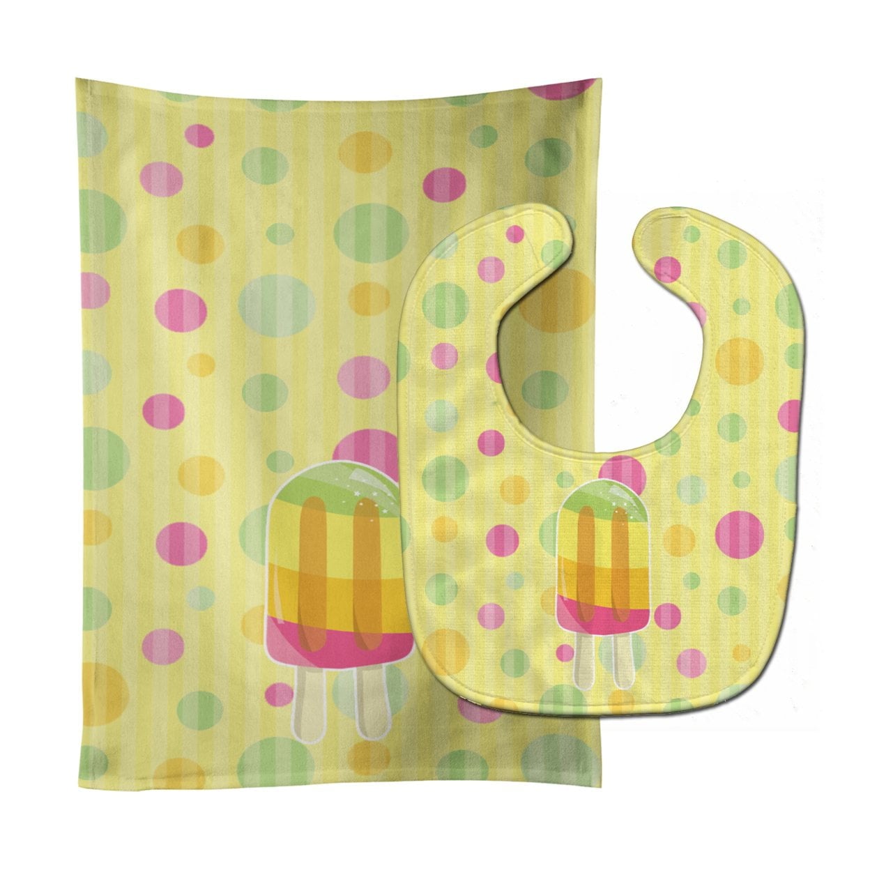 Ice Pop Popsicle Polkadots Baby Bib & Burp Cloth
