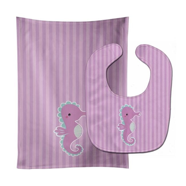 Seahorse Baby Bib & Burp Cloth