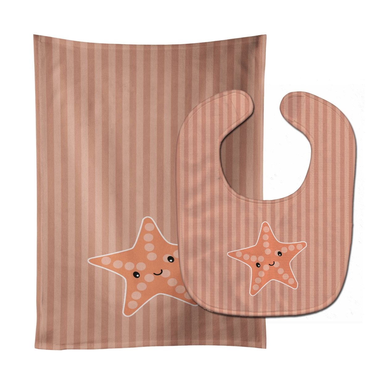Starfish Baby Bib & Burp Cloth