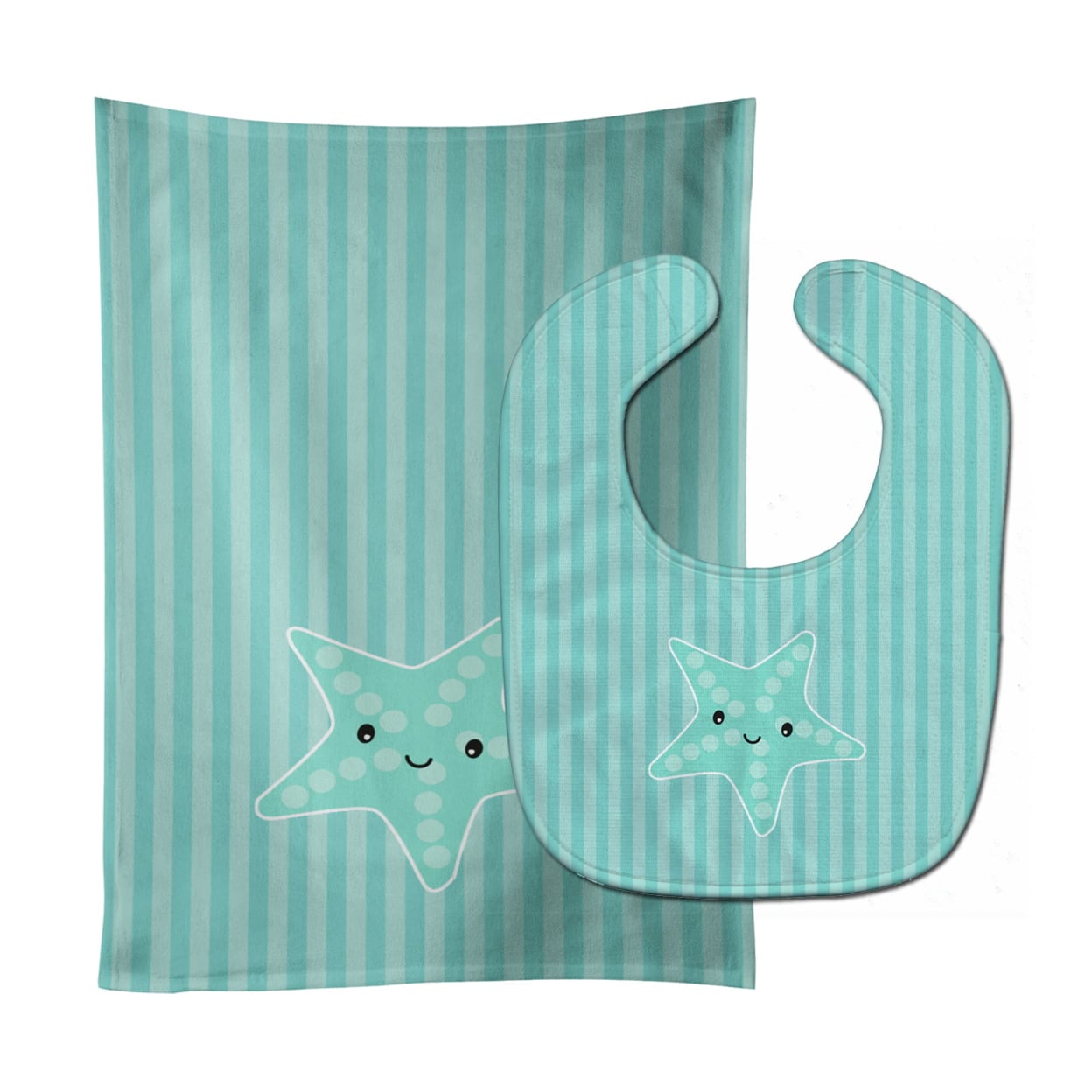 Starfish Baby Bib & Burp Cloth