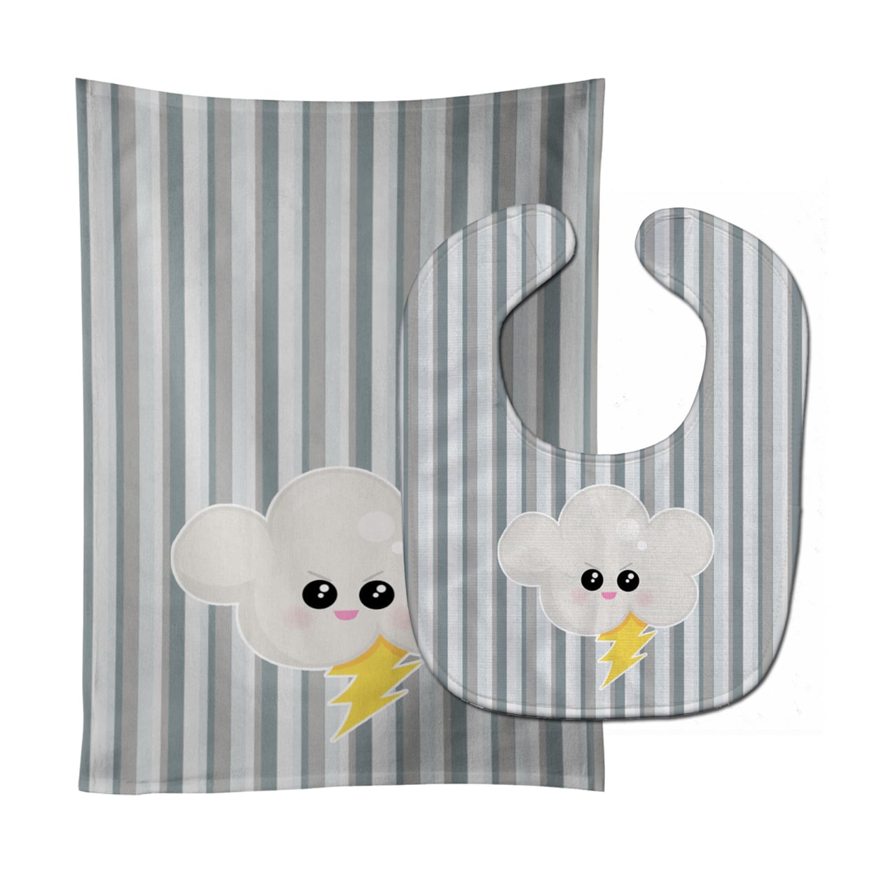 Weather Thuderstorm Face Baby Bib & Burp Cloth