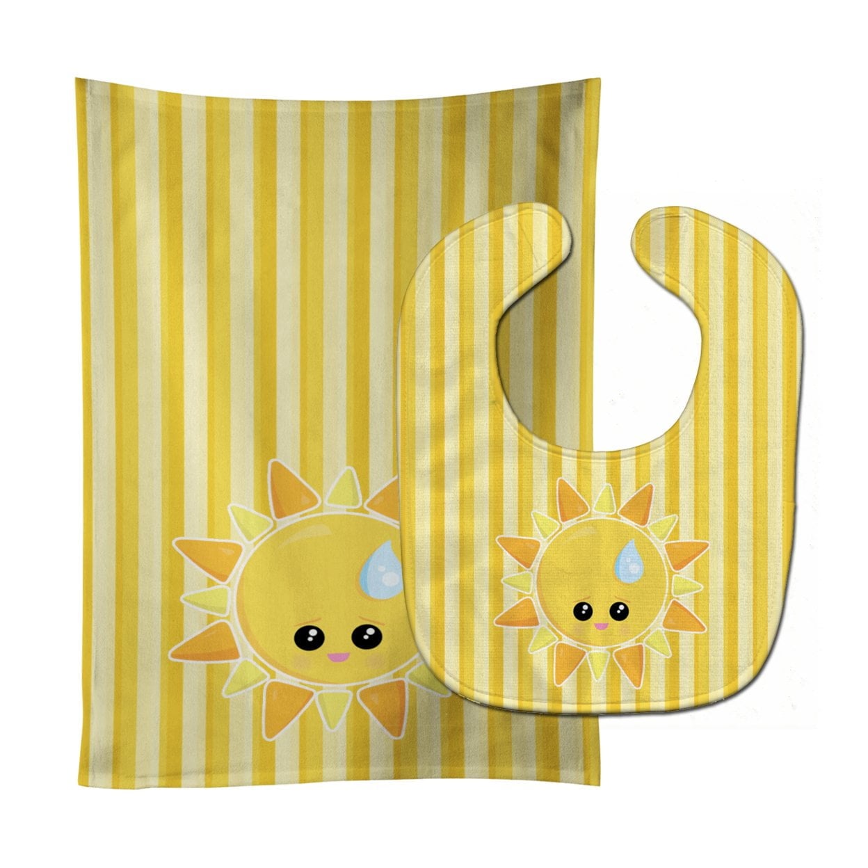 Weather Sun Sprinkle Face Baby Bib & Burp Cloth