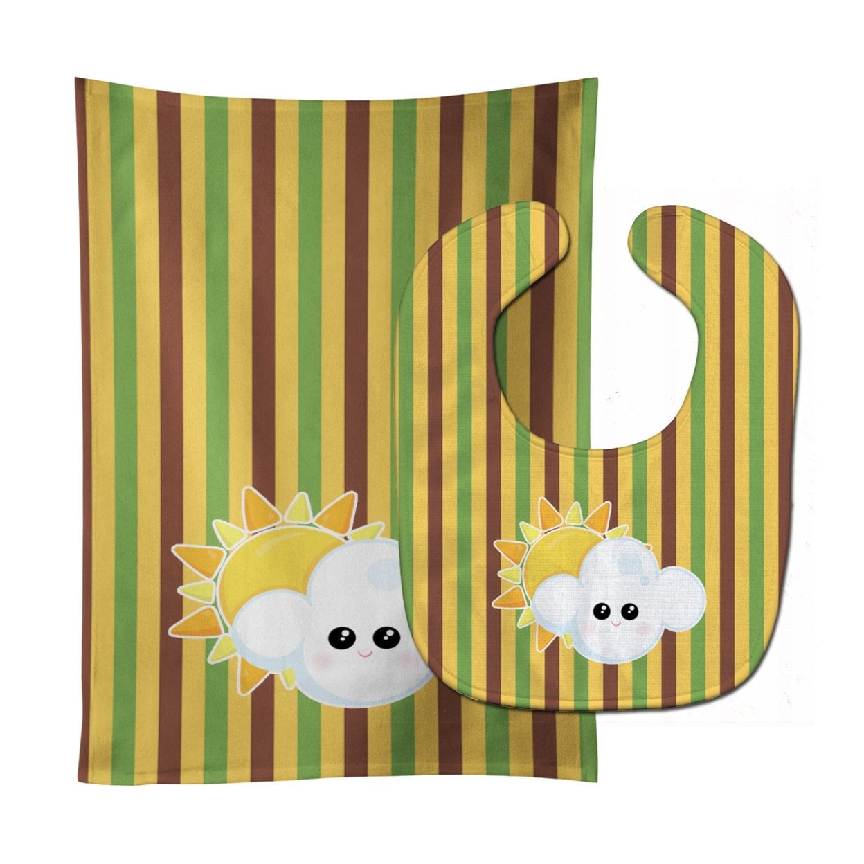 Weather Partly Cloudy Face Baby Bib & Burp Cloth