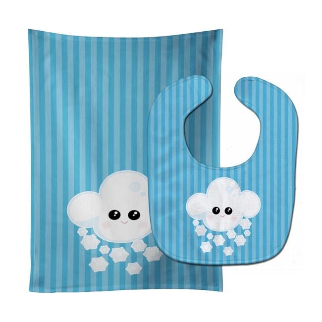 Weather Snowing Face Baby Bib & Burp Cloth