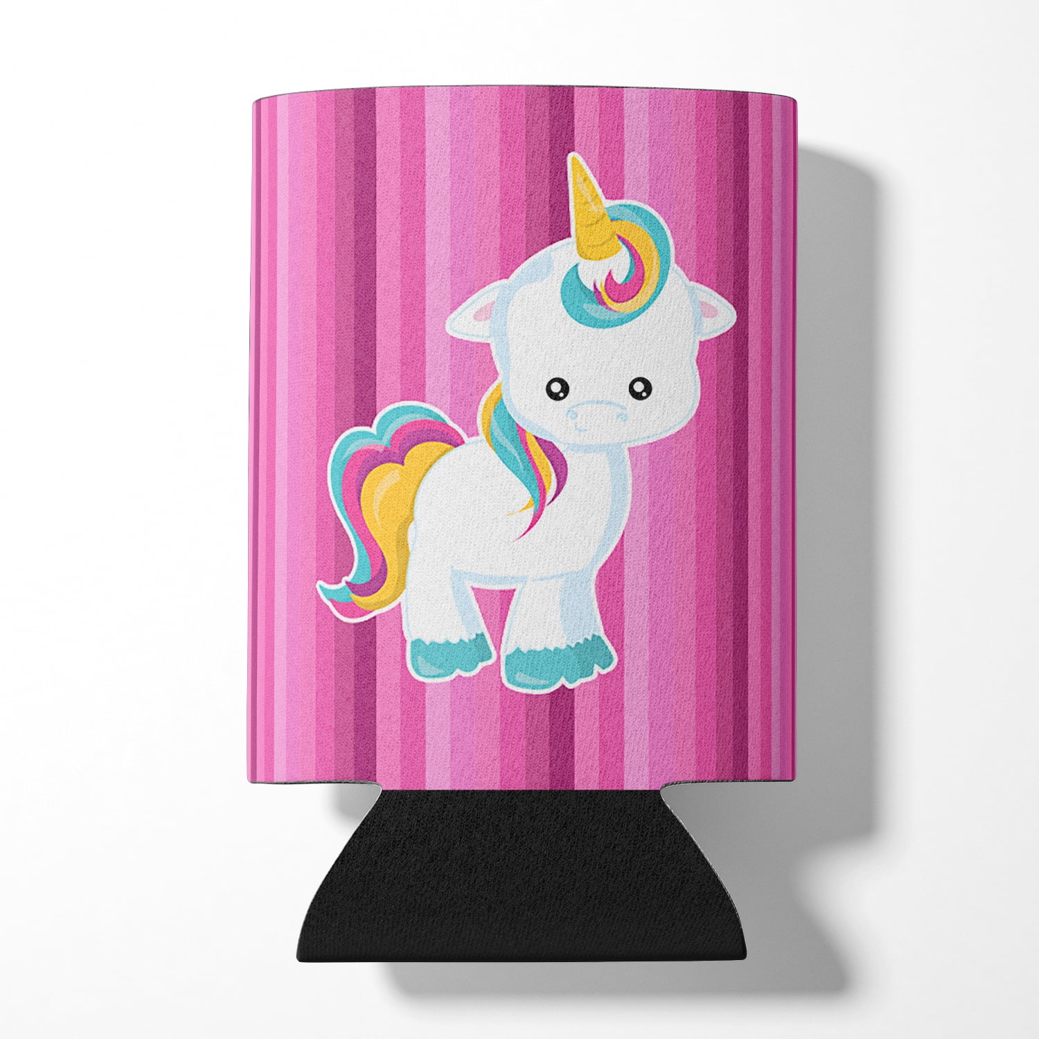 BB6806CC Pink Stripes Unicorn Can or Bottle Hugger