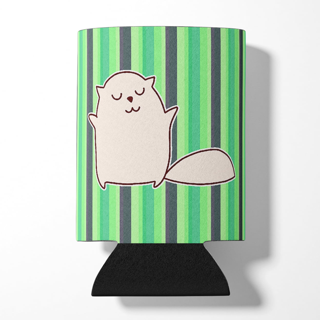 Cat Green Stripes Can or Bottle Hugger