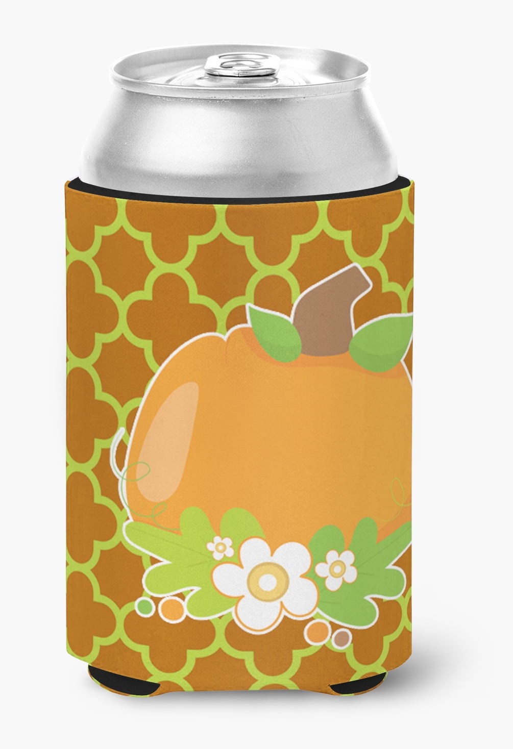 BB6919CC Fall Pumpkin Orange Quatrfoil Can or Bottle Hugger