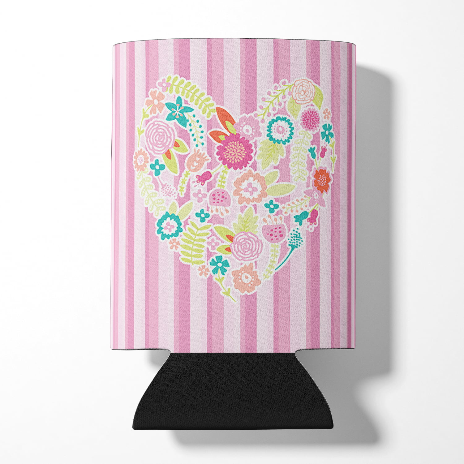 Picture of Carolines Treasures BB6937CC Flowered Heart Can or Bottle Hugger
