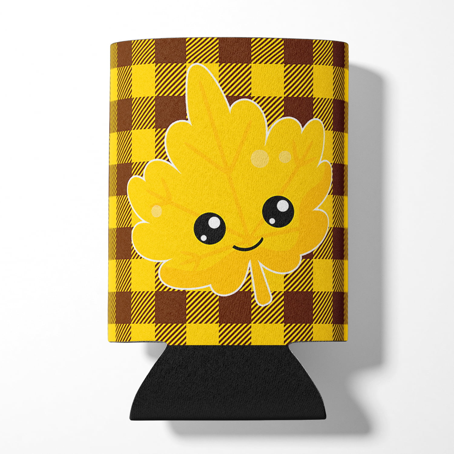 Fall Leaf on Gingham Can or Bottle Hugger