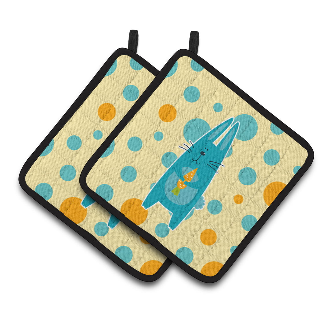 Polkadot Rabbit Pair of Pot Holders