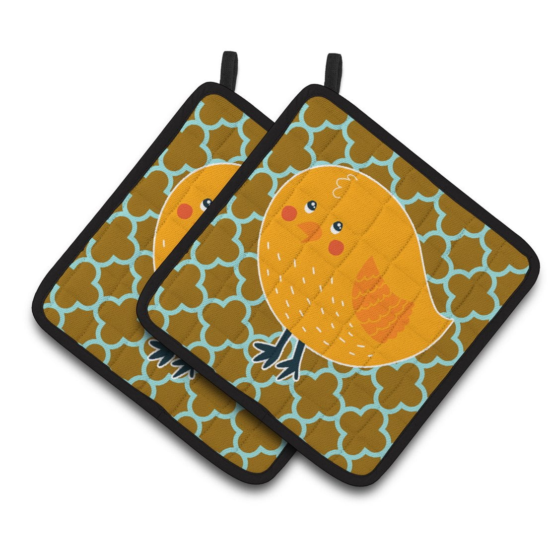 BB6761PTHD Bird on Quatrfoil Pair of Pot Holders