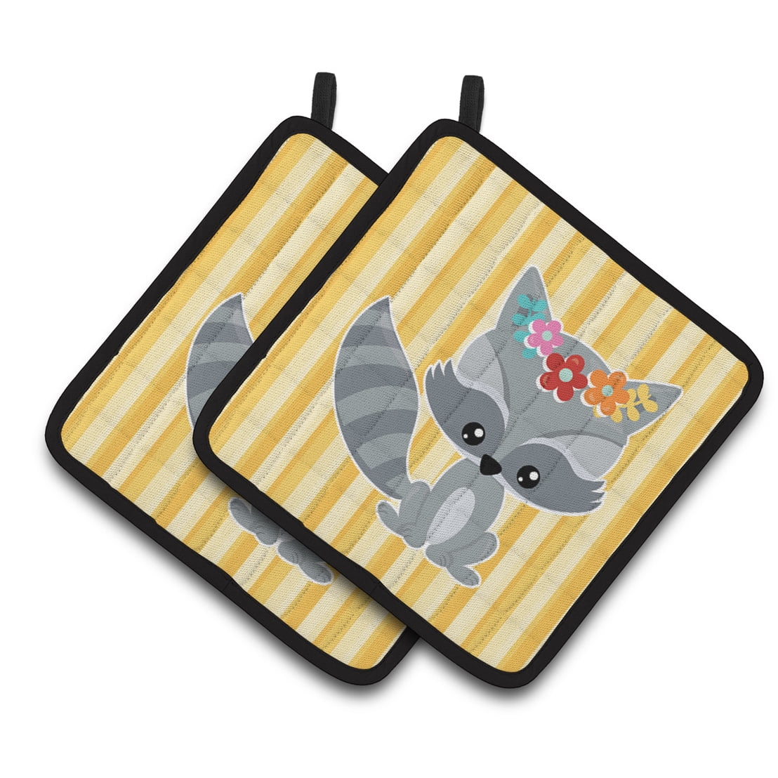 Raccoon Pair of Pot Holders