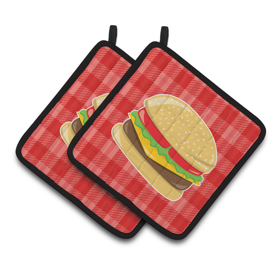 Hamburger Plaid Pair of Pot Holders