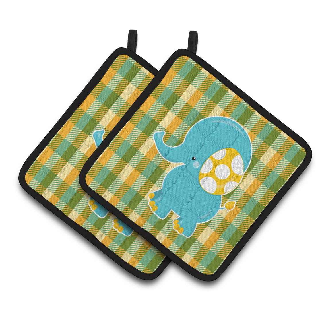 BB6822PTHD Boy Elephant Pair of Pot Holders