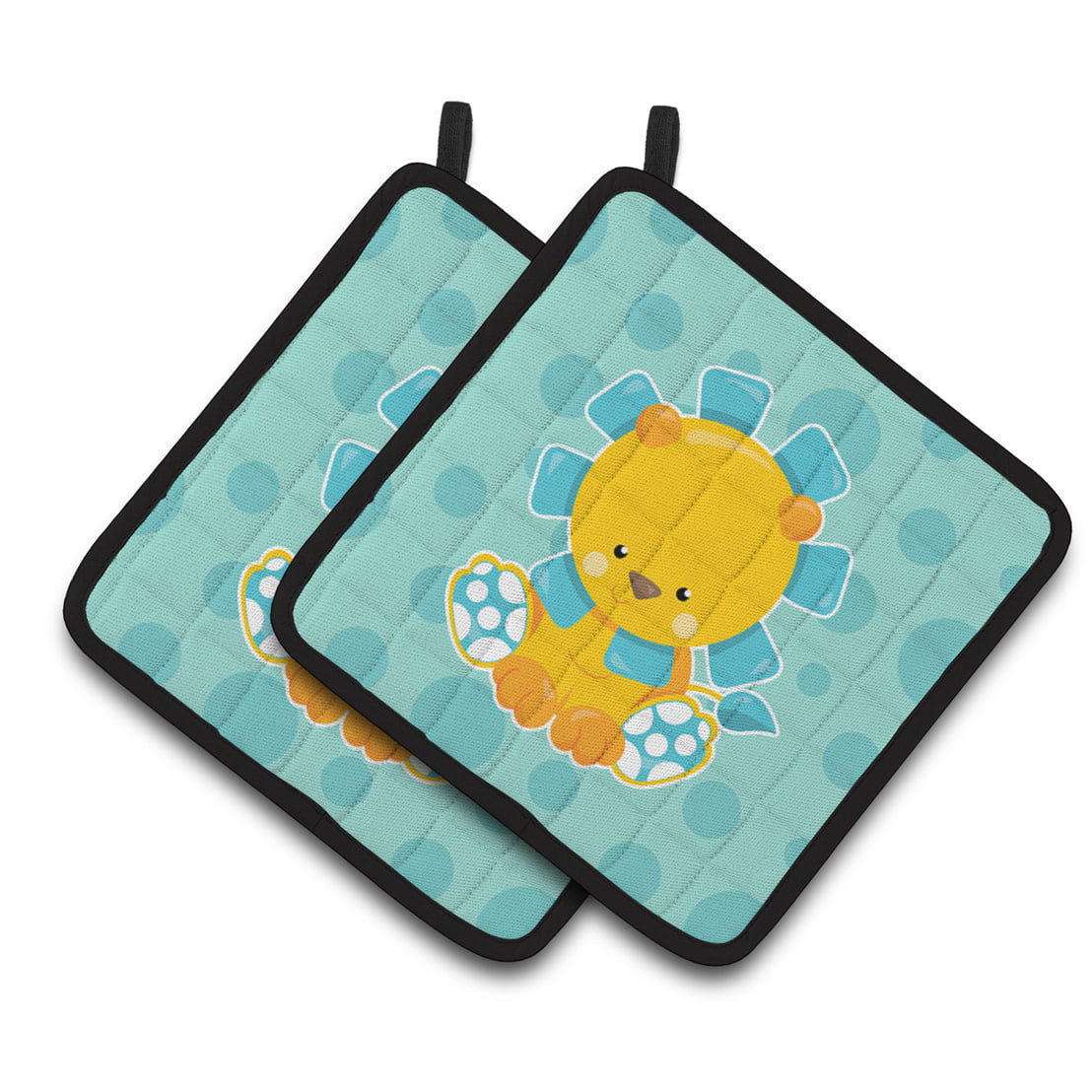 Boy Lion Pair of Pot Holders
