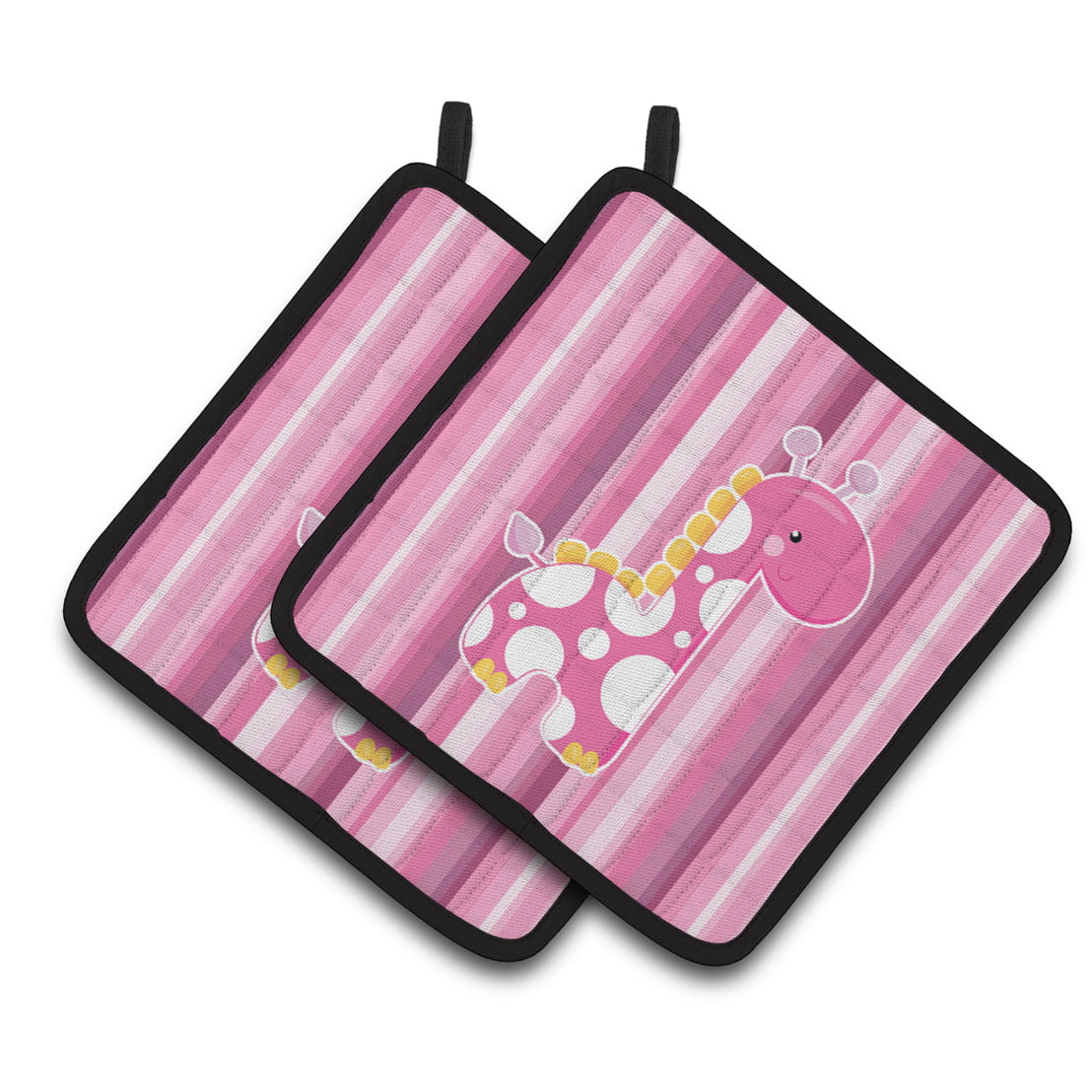 Girl Giraffe Pair of Pot Holders