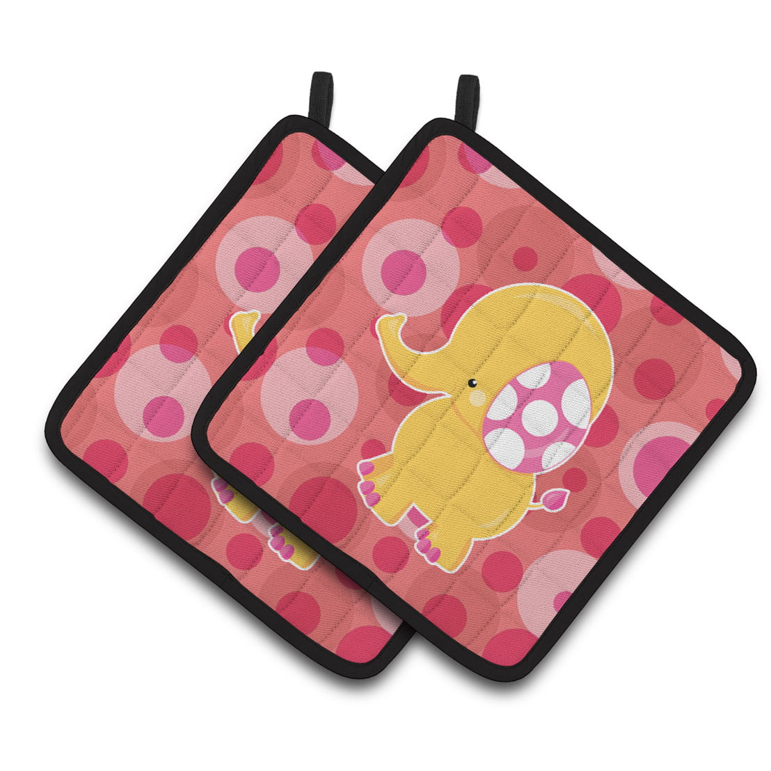 Girl Elephant Pair of Pot Holders