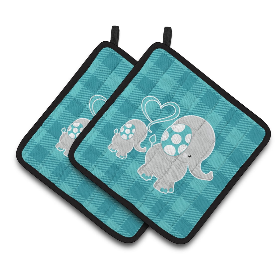 BB6834PTHD Mommy & Baby Elephant Pair of Pot Holders