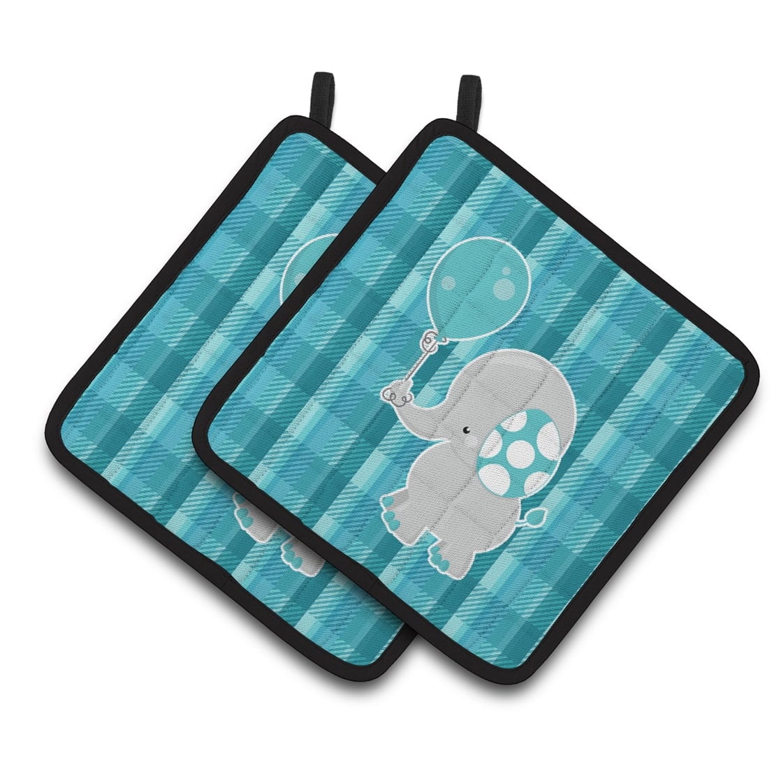 Elephant With Balloon Pair of Pot Holders