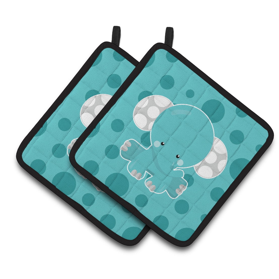Polkadot Elephant Pair of Pot Holders