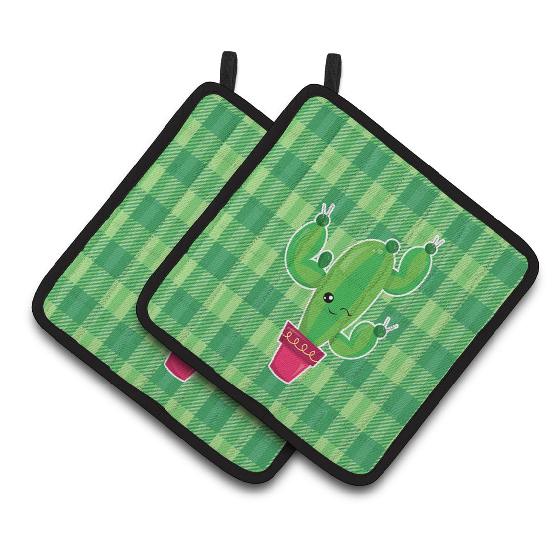 BB6848PTHD Cactus Plaid Pair of Pot Holders