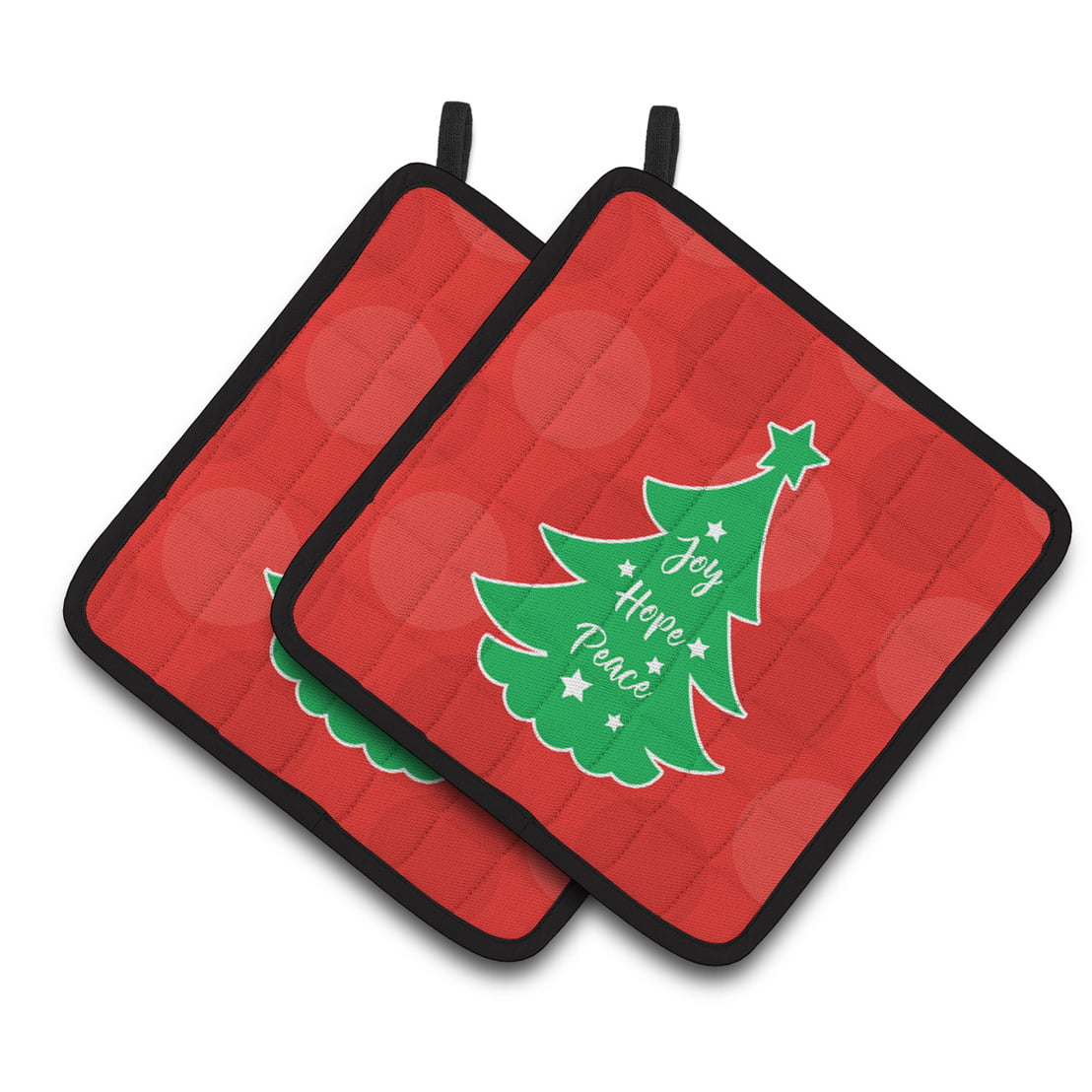 BB6971PTHD Christmas Tree Red Green Pair of Pot Holders