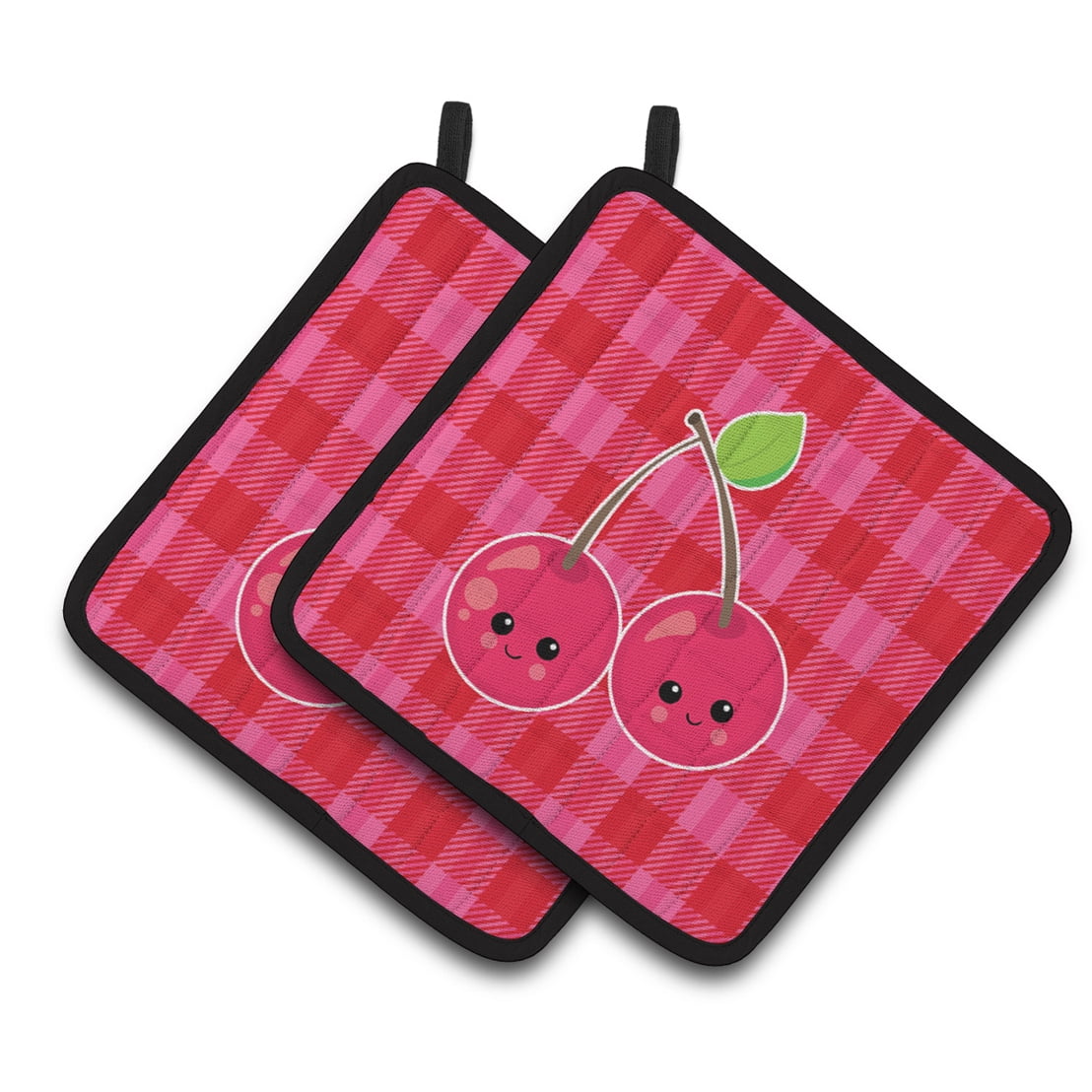 Cherry Faces Pair of Pot Holders