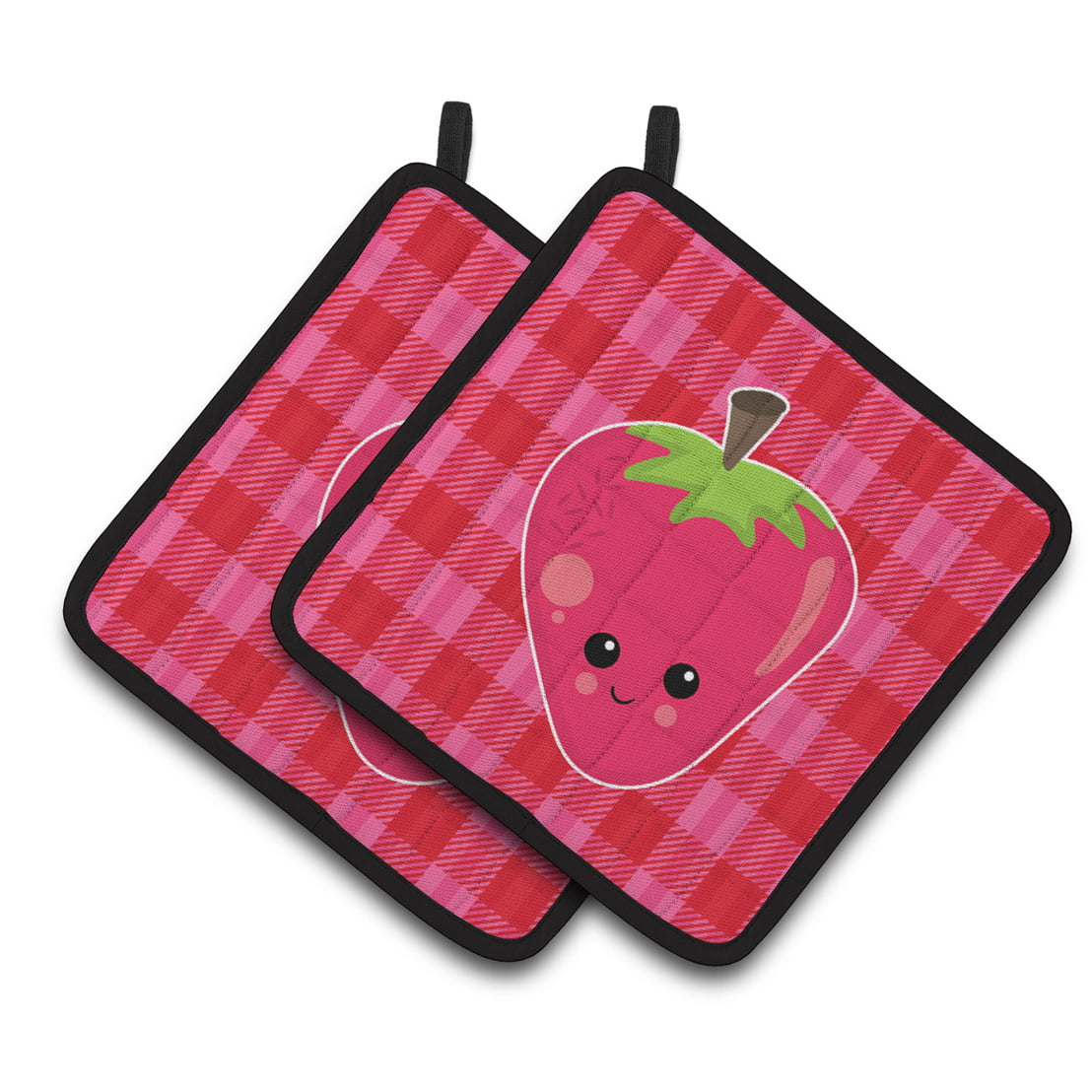 Strawberry Face Pair of Pot Holders