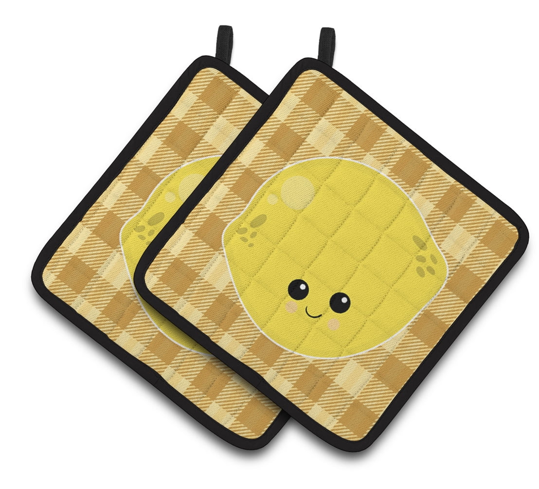 Lemon Face Pair of Pot Holders