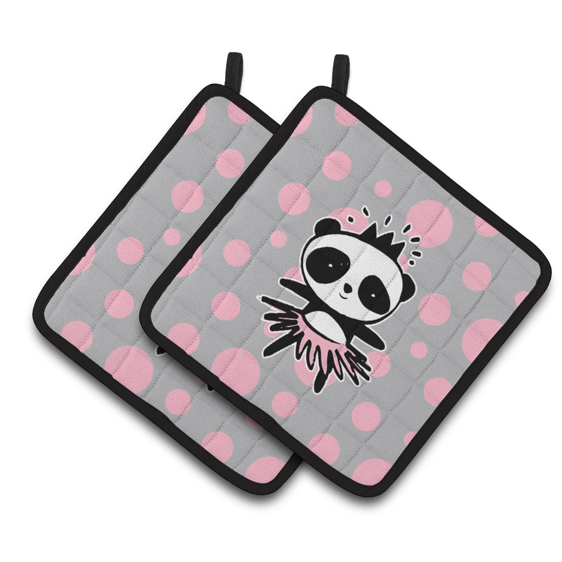 Panda Bear Ballerina Pair of Pot Holders