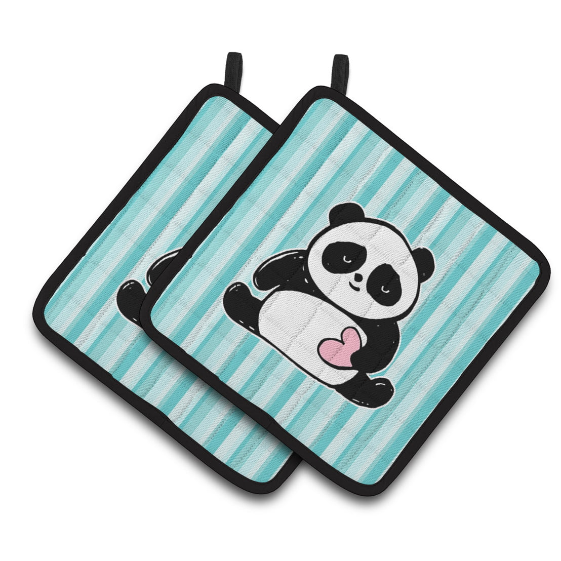 Panda Bear Love Pair of Pot Holders