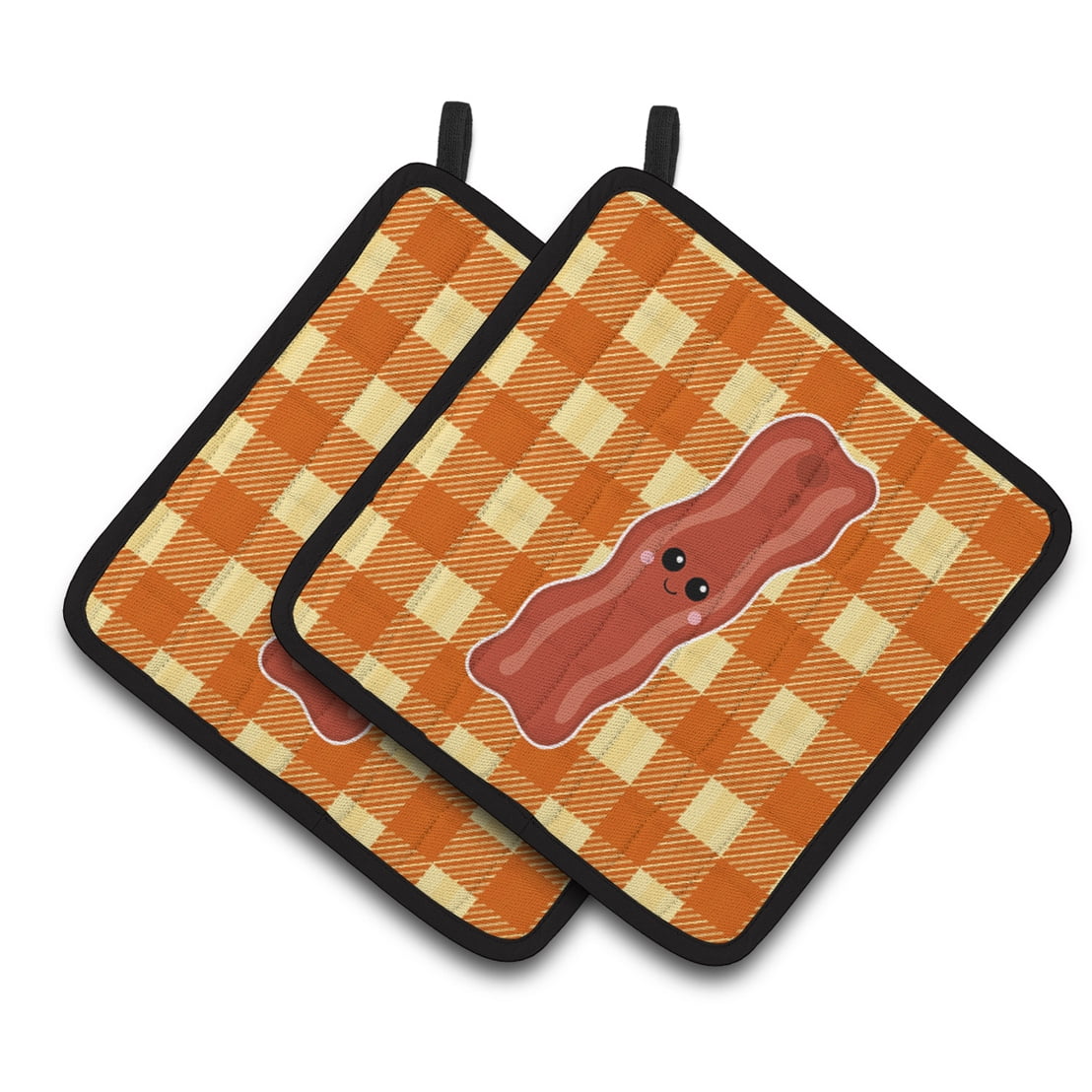 BB7043PTHD Bacon Face Pair of Pot Holders