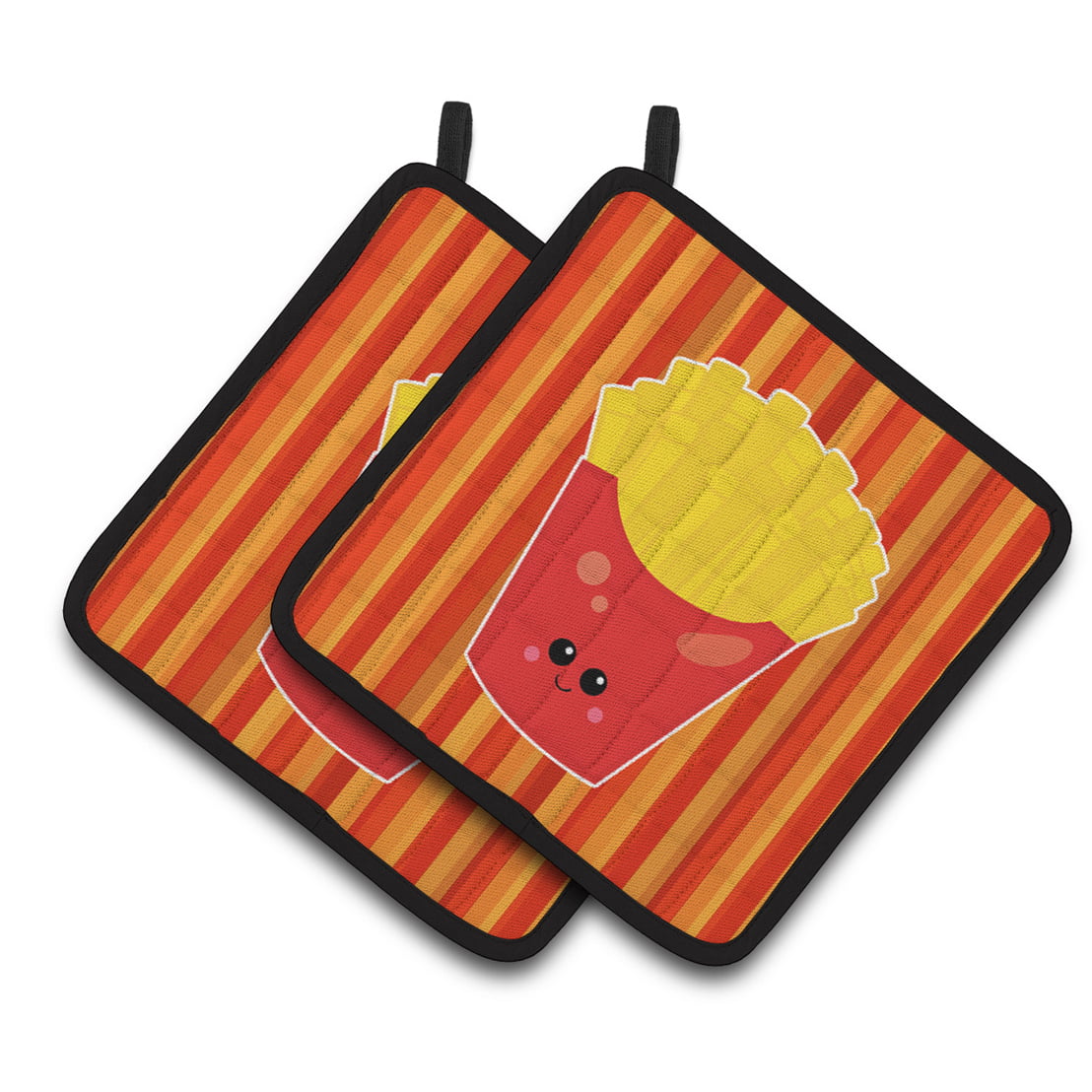 French Fries Face Pair of Pot Holders