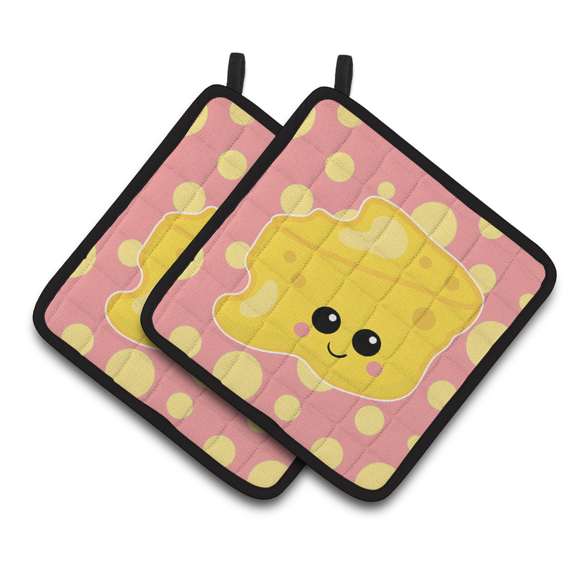 Cheese Head Face Pair of Pot Holders